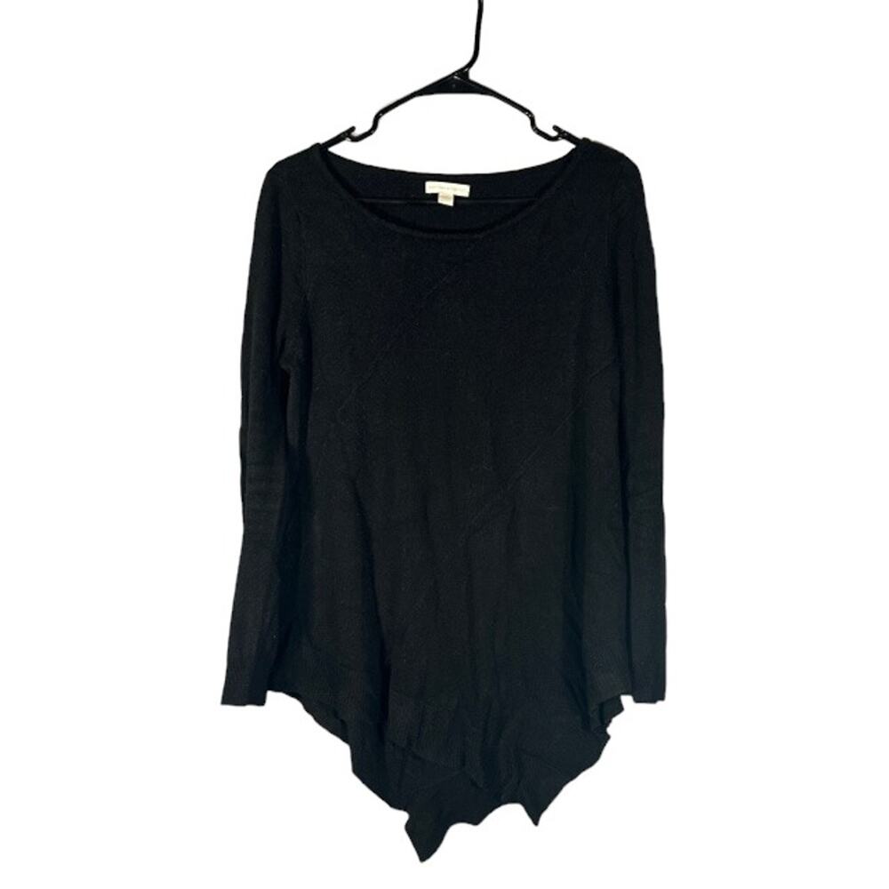 NY & Co Women’s Black High Low Hem Long Sleeve Pullover Knit Sweater Size Medium